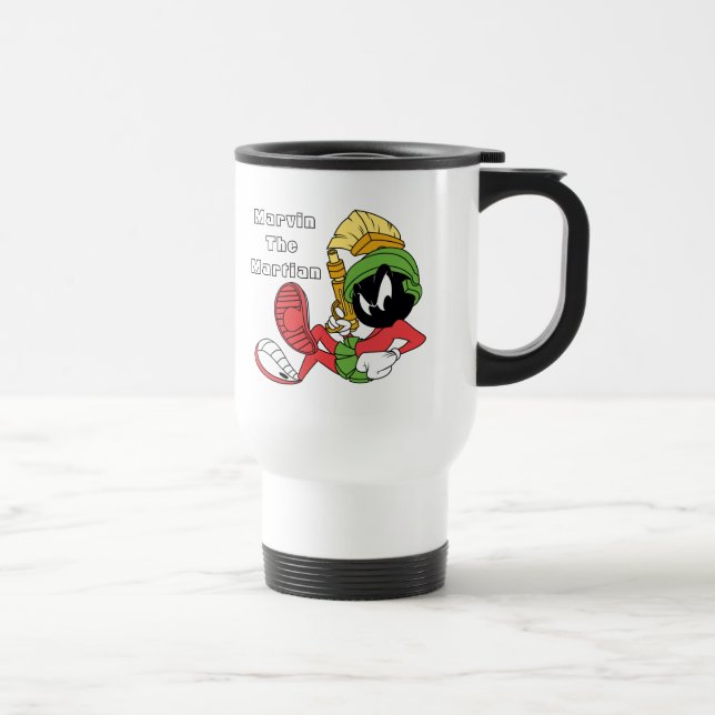 MARVIN THE MARTIAN™ Reclining With Laser Travel Mug (Right)