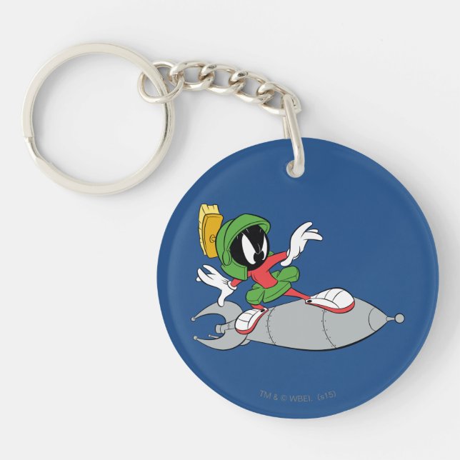 MARVIN THE MARTIAN™ Riding Rocket Keychain (Front)