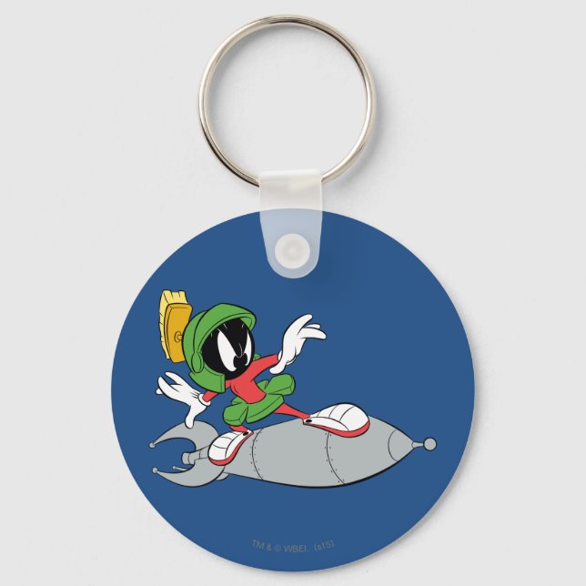 MARVIN THE MARTIAN™ Riding Rocket Keychain (Front)