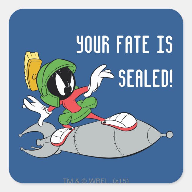 MARVIN THE MARTIAN™ Riding Rocket Square Sticker (Front)