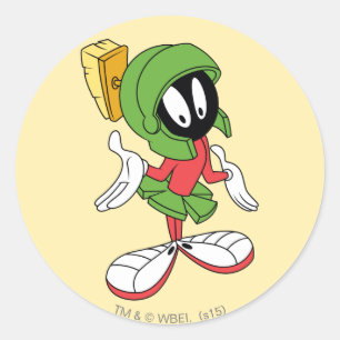 MARVIN THE MARTIAN™ Shrug Classic Round Sticker