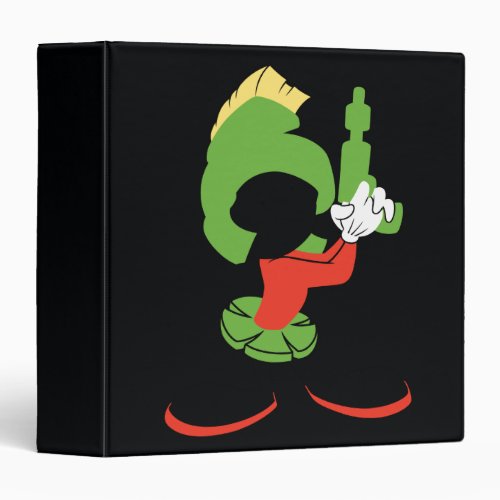 MARVIN THE MARTIANâ Silhouette With Raygun 3 Ring Binder