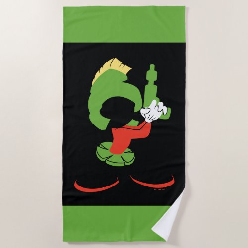 MARVIN THE MARTIANâ Silhouette With Raygun Beach Towel