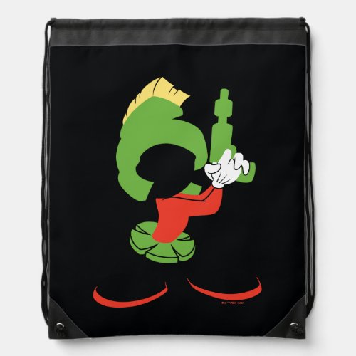 MARVIN THE MARTIANâ Silhouette With Raygun Drawstring Bag