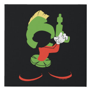 MARVIN THE MARTIAN™ Silhouette With Raygun Faux Canvas Print