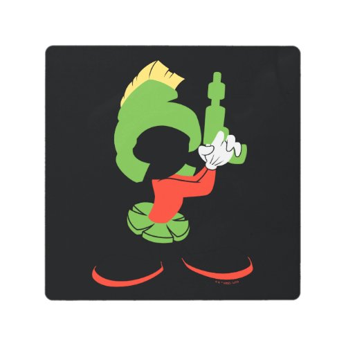 MARVIN THE MARTIANâ Silhouette With Raygun Metal Print
