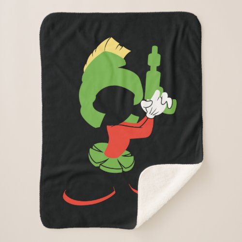 MARVIN THE MARTIANâ Silhouette With Raygun Sherpa Blanket