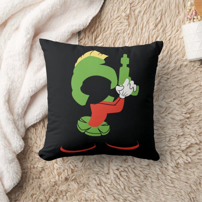 MARVIN THE MARTIAN™ Silhouette With Raygun Throw Pillow (Blanket)