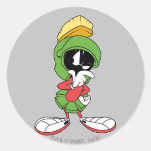 MARVIN THE MARTIAN™ Thinking Classic Round Sticker