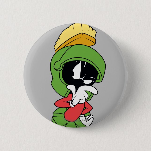 MARVIN THE MARTIAN™ Thinking Pinback Button (Front)