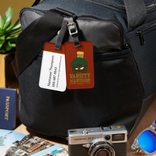 MARVIN THE MARTIANâ Varsity Collegiate Graphic Luggage Tag