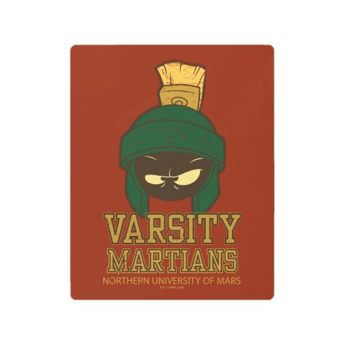 MARVIN THE MARTIAN Varsity Collegiate Graphic Metal Print
