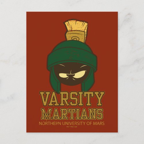 MARVIN THE MARTIAN Varsity Collegiate Graphic Postcard