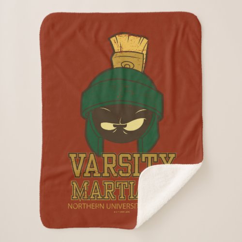 MARVIN THE MARTIAN Varsity Collegiate Graphic Sherpa Blanket