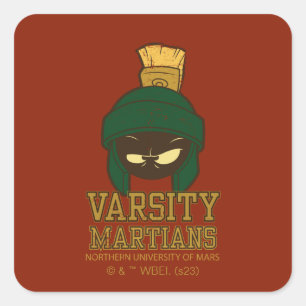 MARVIN THE MARTIAN™ Varsity Collegiate Graphic Square Sticker