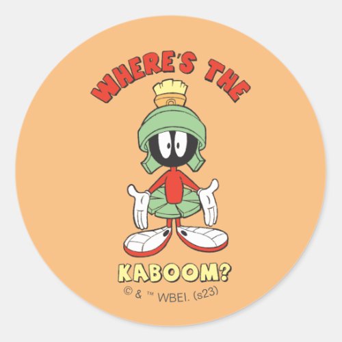 MARVIN THE MARTIANâ Wheres the Kaboom Classic Round Sticker