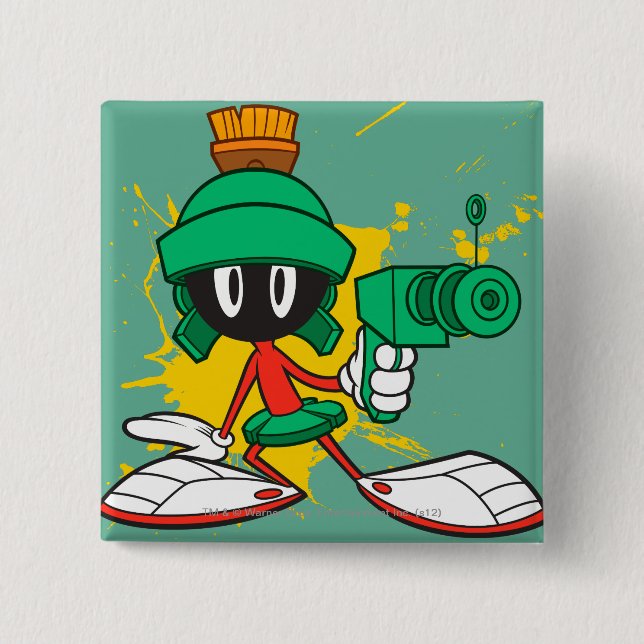MARVIN THE MARTIAN™ With a Laser Pinback Button (Front)