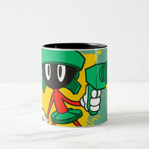 MARVIN THE MARTIAN With Gun Two_Tone Coffee Mug