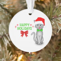 Marvin the Math Cat Acrylic Holiday Ornament