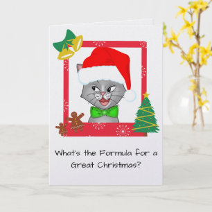 Marvin the Math Cat Funny Christmas Greeting Card