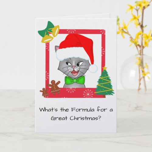Marvin the Math Cat Funny Christmas Greeting Card