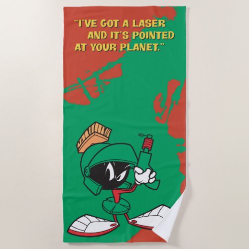 Marvin with Laser Pointed Up Beach Towel