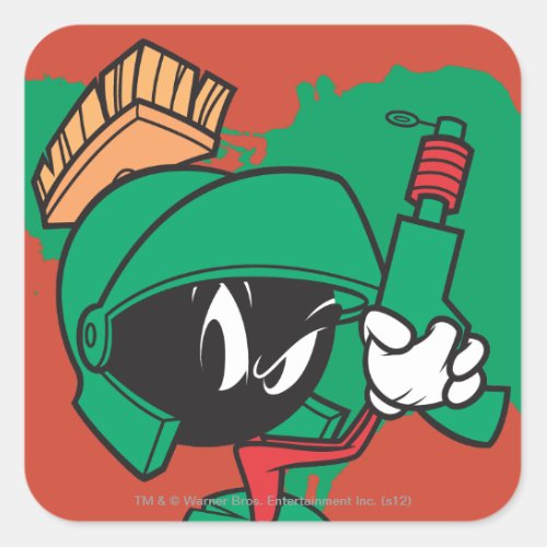 Marvin with Laser Pointed Up Square Sticker