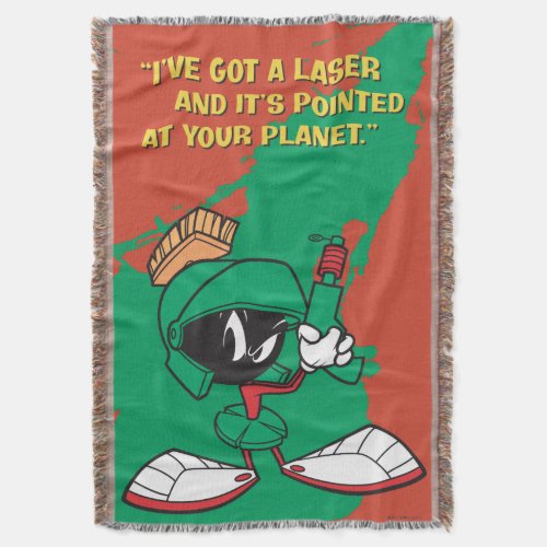 Marvin with Laser Pointed Up Throw Blanket