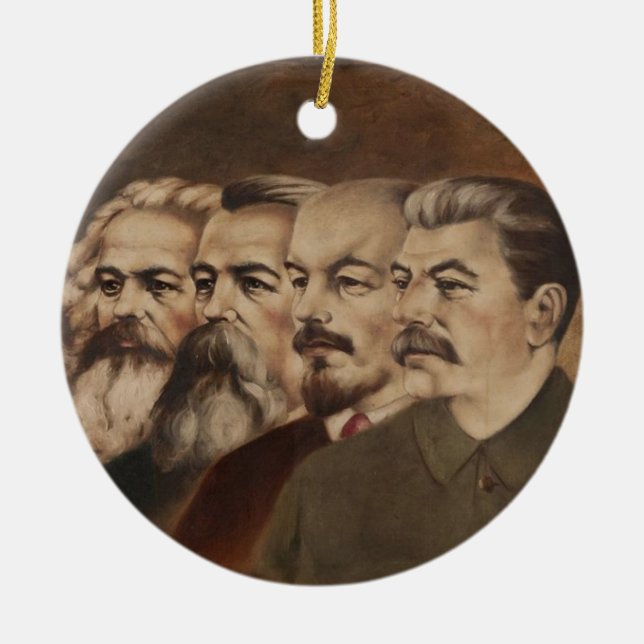 Marx, Engels, Lenin, and Stalin Ceramic Ornament (Front)
