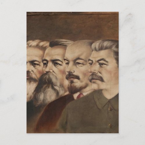 Marx English Lenin and Stalin Postcard