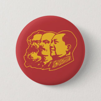 Marx Lenin Mao Portrait Button
