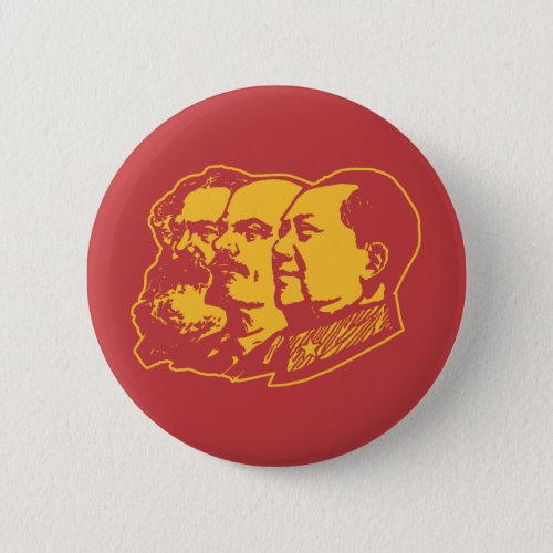 Marx Lenin Mao Portrait Button