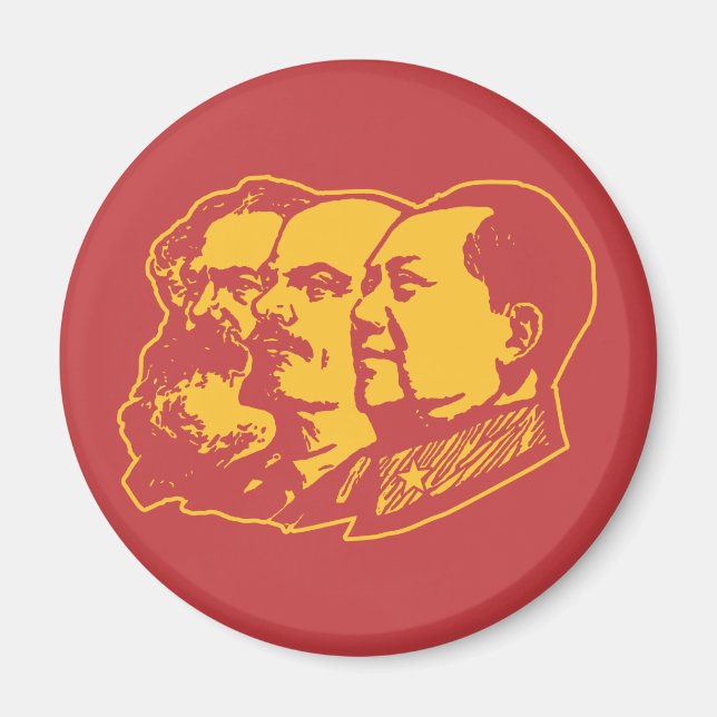 Marx Lenin Mao Portrait Magnet (Front)