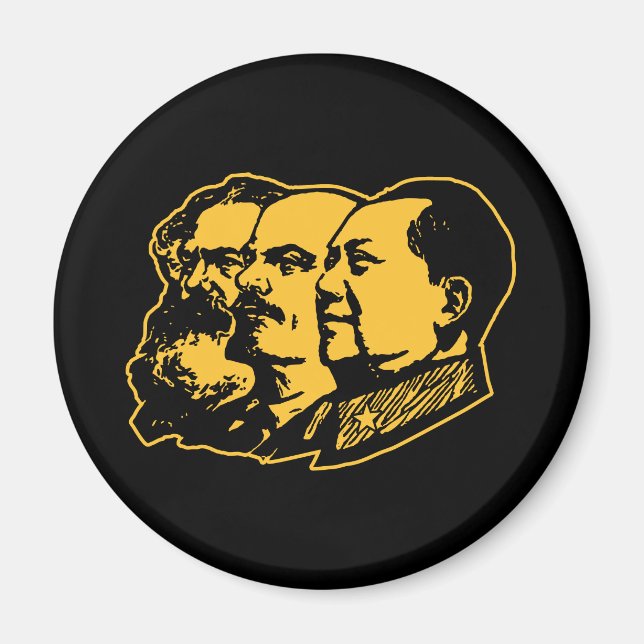 Marx Lenin Mao Portrait Magnet (Front)