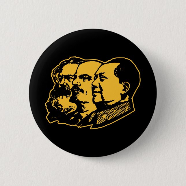 Marx Lenin Mao Portrait Pinback Button (Front)