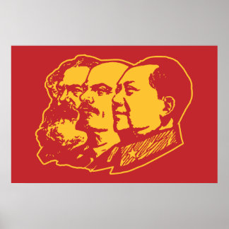Marx Lenin Mao Portrait Poster