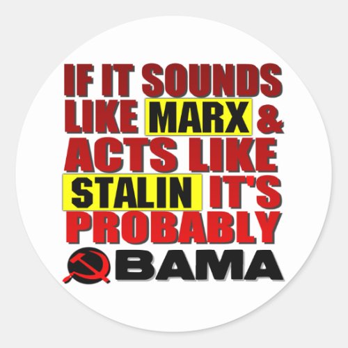 Marx Stalin Obama Classic Round Sticker
