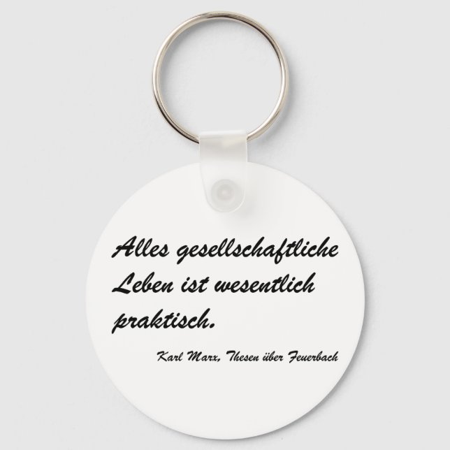 Marx Thesen Feuerbach Keychain (Front)