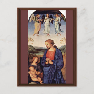Mary Adoring The Child With The Archangel Gabriel Postcard