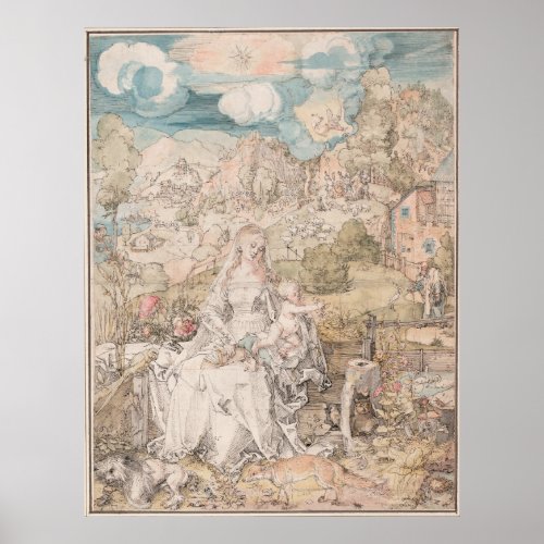 Mary Among a Multitude of Animals by Durer Poster