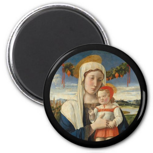 Mary and Christ Child Under Garland Magnet