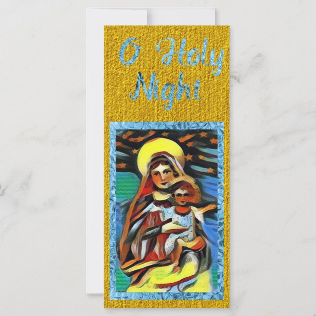 Mary and Jesus Art Christmas Flat Card (Front)