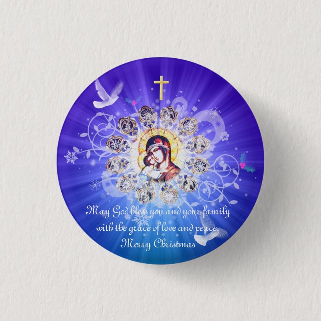 Mary and Jesus Button (Front)