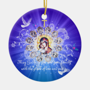 Mary and Jesus Ceramic Ornament