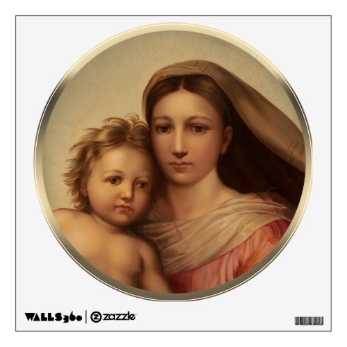 Mary and Jesus child Sistine madonna Prang CC0973 Wall Sticker