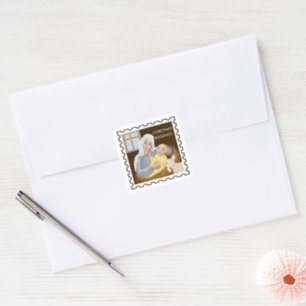 Mary and Jesus Christmas Blessings stamp Square Sticker