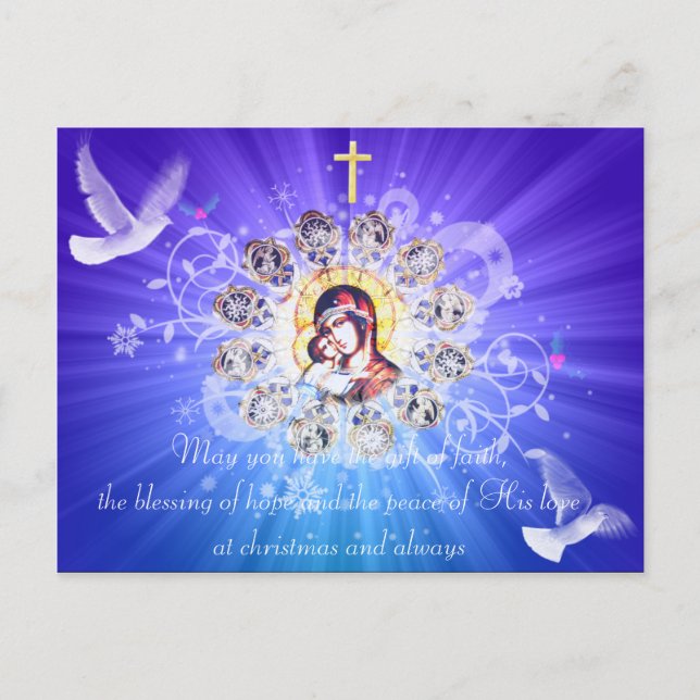 Mary and Jesus Holiday Postcard (Front)