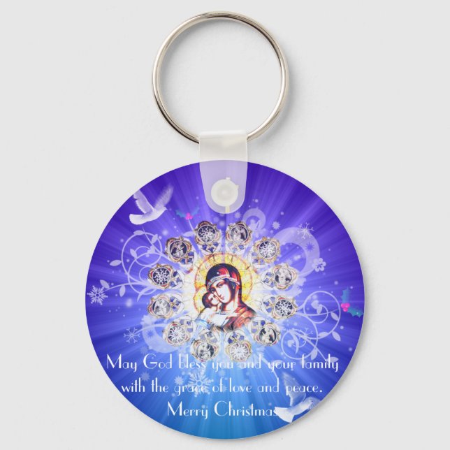 Mary and Jesus Keychain (Front)