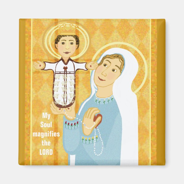 Mary and Jesus modern icon Magnet (Front)