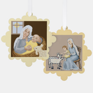 Mary and Jesus Ornament Card